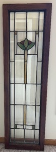 lot 3 image: Vintage Arts and Crafts Stained Glass Window
