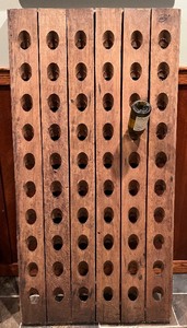 lot 38 image: Rustic Wood Wine Bottle Wall