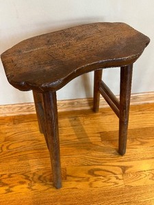 lot 21 image: Vintage Antique Primitive Wood Stool