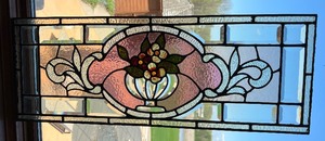 lot 22 image: Stained Glass Window - Flower Basket