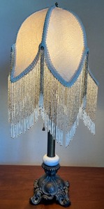 lot 37 image: Beaded Lampshade Accent Lamp
