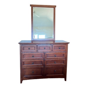 lot 30 image: Whittier Wood McKenzie 9 Drawer Dresser with Mirror