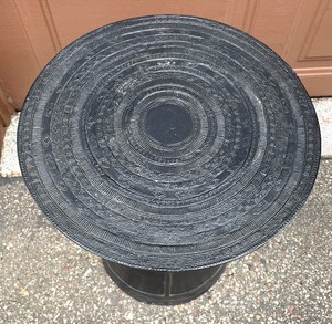 lot 154 image: Rain Drum Metal Accent Table