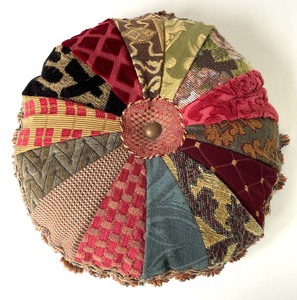 lot 177 image: Pretty Patchwork Pillow and Petite Poof