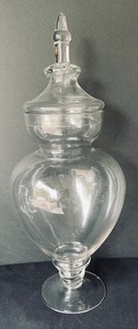 lot 183 image: Five Lovely Lidded Glass Apothecary Style Jars