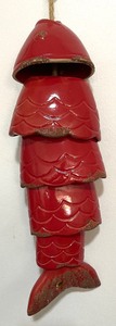 lot 287 image: Red Fish Themed Pottery Wind Chime