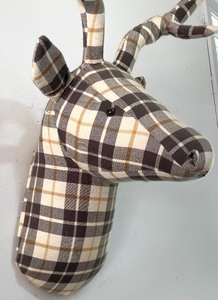 lot 291 image: Perfectly Plaid Deer Wall Mount Decor