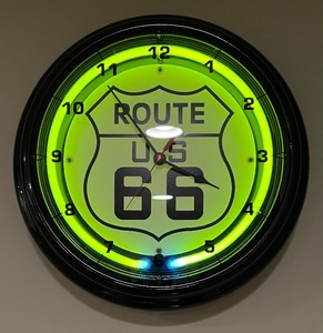 lot 24A image: So Cool Route 66 Neon Clock