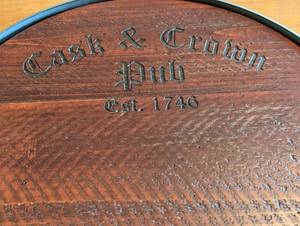 lot 237A image: Reclaimed Wood Cask & Crown Pub Tray