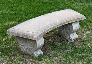 lot 225 image: Cement Garden Bench