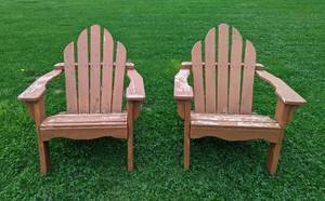 lot 229 image: Pair of Wood Adirondack Chairs