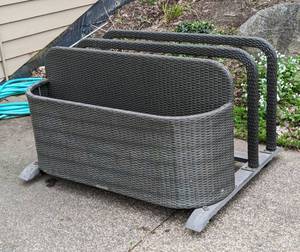 lot 215 image: Frontgate Resin Wicker Cushion  Pool Accessories Storage