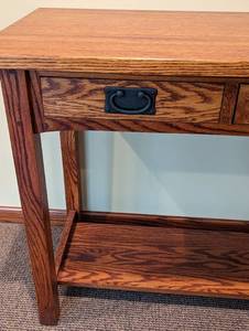 lot 202 image: Mission Style Oak Console Table