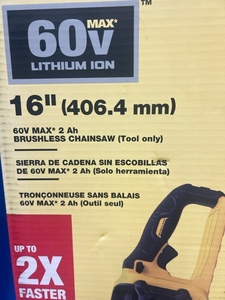 lot 112 image: Dewalt Flex Volt-60v Brushless Chainsaw Tool Only NIB