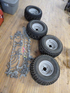 4 ATV Tires with Tire Chains