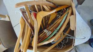 Lot of wooden hangers
