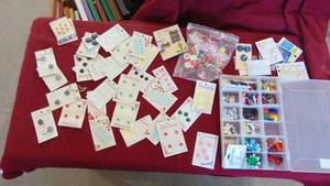 Vintage carded buttons and new buttons