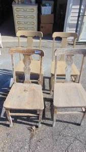 Set of 4 oak painted chairs