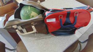 2-Vintage bowing balls with bags