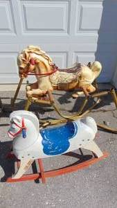 Vintage jumping wonder horse and vintage rocking horse