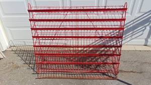 Vintage red metal candy rack