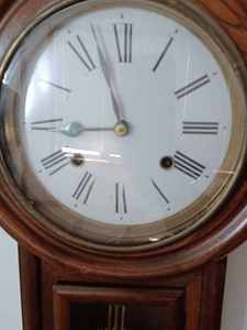 lot 2 image: Vintage Verichron Regulator 31-Day Wall Clock with Key Manufactured in Lakewood, New Jersey in Working Condition