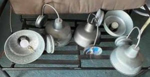 lot 22 image: Five Outdoor Lights 10.5-inches wide X 12.5-inches tall