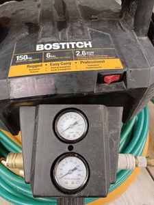 lot 86 image: Bostitch 6-gallon Portable Air Compressor - 150 psi and Works Good