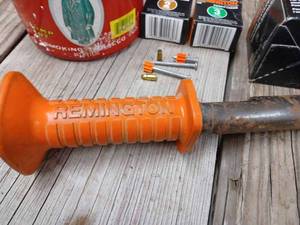 lot 116 image: Remington Power Load Fastener for Fastening into Concrete with Fasteners, Loads, and a Plastic Prince Albert Can