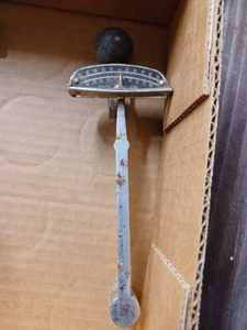 lot 136 image: Box of Six Unique Tools, 38-inch Torque Wrench, All Metal Small Ball Pean Hammer, Two Pliers, and Pocket Knife Tools