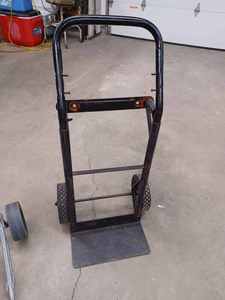lot 151 image: Two - in One Hand Truck and a Folding Plastic and Aluminum Cooler Transport Cart for Camping, etc.