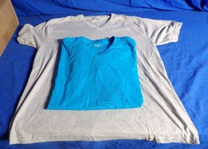 lot 324 image: Look New  Lot of 2 Galaxy by Harvic Mens V-Neck Tees 2XL (GreyAqua)