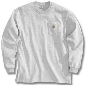 lot 345 image: New Lot of 2 - Carhartt Mens Long-Sleeved Pocket Tee (XL Loose Fit) - Green & Gray