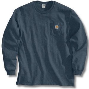 lot 339 image: New Lot of 2 - Carhartt Mens Long-Sleeved Pocket Tee (XL Loose Fit) - Navy & Port