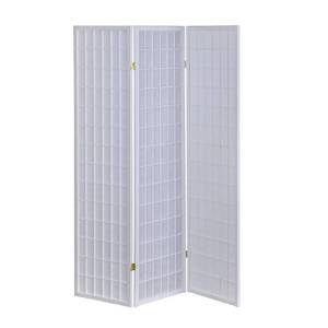 lot 332 image: New  Venetian Worldwide Rylie 3-Panel Room Divider (White)