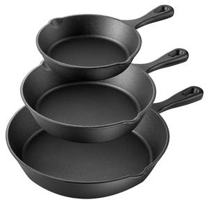 lot 276 image: New  3-Pc. Pre-Seasoned Cast Iron Cookware Set
