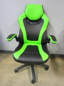 Black & Green Leather Office Chair