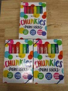 3 Packages of Ooly Chunkies Paint Sticks - Set of 12