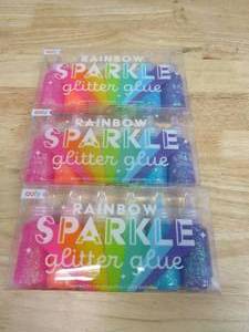 3 Packages of Rainbow Sparkle Glitter Glue - Set of 6