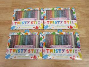 4 Packages of Ooly, Oil Pastel Twisty Stix, No Mess Twist Up Barrel - Set of 12