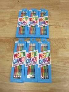 6 Packages of Ooly Presto Chango Pencil Crayon - 6 Piece Set - 12 Interchangeable Color Lead Crayons - Erasable