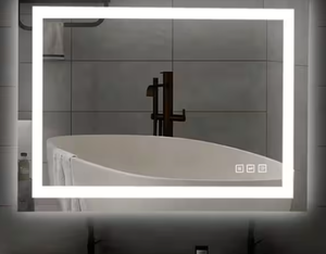 36 in. W x 28 in. H Small Rectangular Frameless Anti-Fog Touch Sensor Wall Mount Bathroom Vanity Mirror in Silver