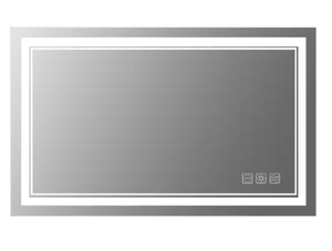 28 in. W x 36 in. H Rectangular Frameless LED Light Anti-Fog Wall Mounted Bathroom Vanity Mirror Silves (SMALL CHIP IN TOP LEFT CORNER)
