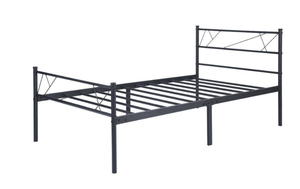 Black Double Metal Platform Bed Framed Twin With Headboard & Footboard (OPEN BOX)