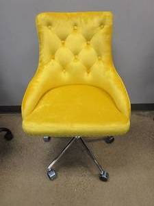 Yellow Velvet Office Chair