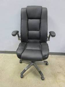 Black Leather Rolling Office Chair