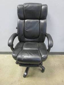 Black Leather Rolling Office Chair