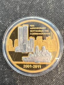 9-11 ROUND GOLD SILVER PLATED USING GROUND ZERO RECOVERED SILVER