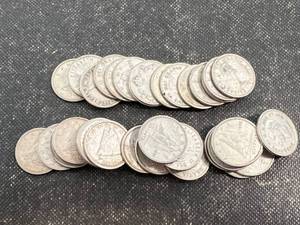 GROUP OF 39 SILVER CANADA DIMES - 10 CENT PIECES