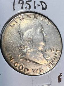 1951-D US SILVER FRANKLIN HALF DOLLAR